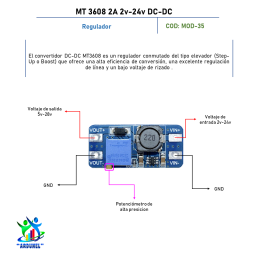 MODULO STEP UP BOOSTER MT3608 2A 2V-24V DC