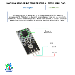 MODULO LM35 SENSOR DE TEMPERATURA  ANALÓGICA