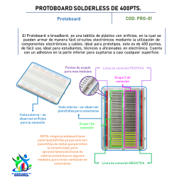 PROTOBOARD SOLDERLESS DE 400 PTS. (CALIDAD NORMAL)